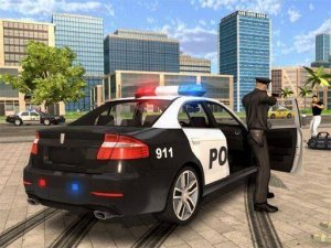 Cartoon Police Car Slide Puzzle Game